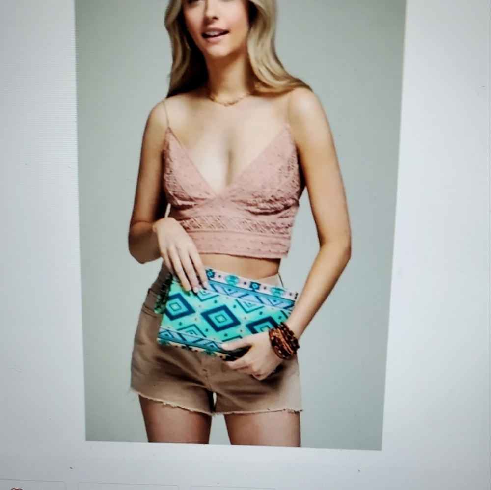 A Girl Thing Turquoise Geometric Cosmetic Bag